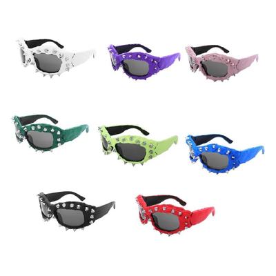 Novelty Sporty Sunglasses For Shows Stage And Daily Wear Unique Spiked Accessories Modern Outfit Photo Props
