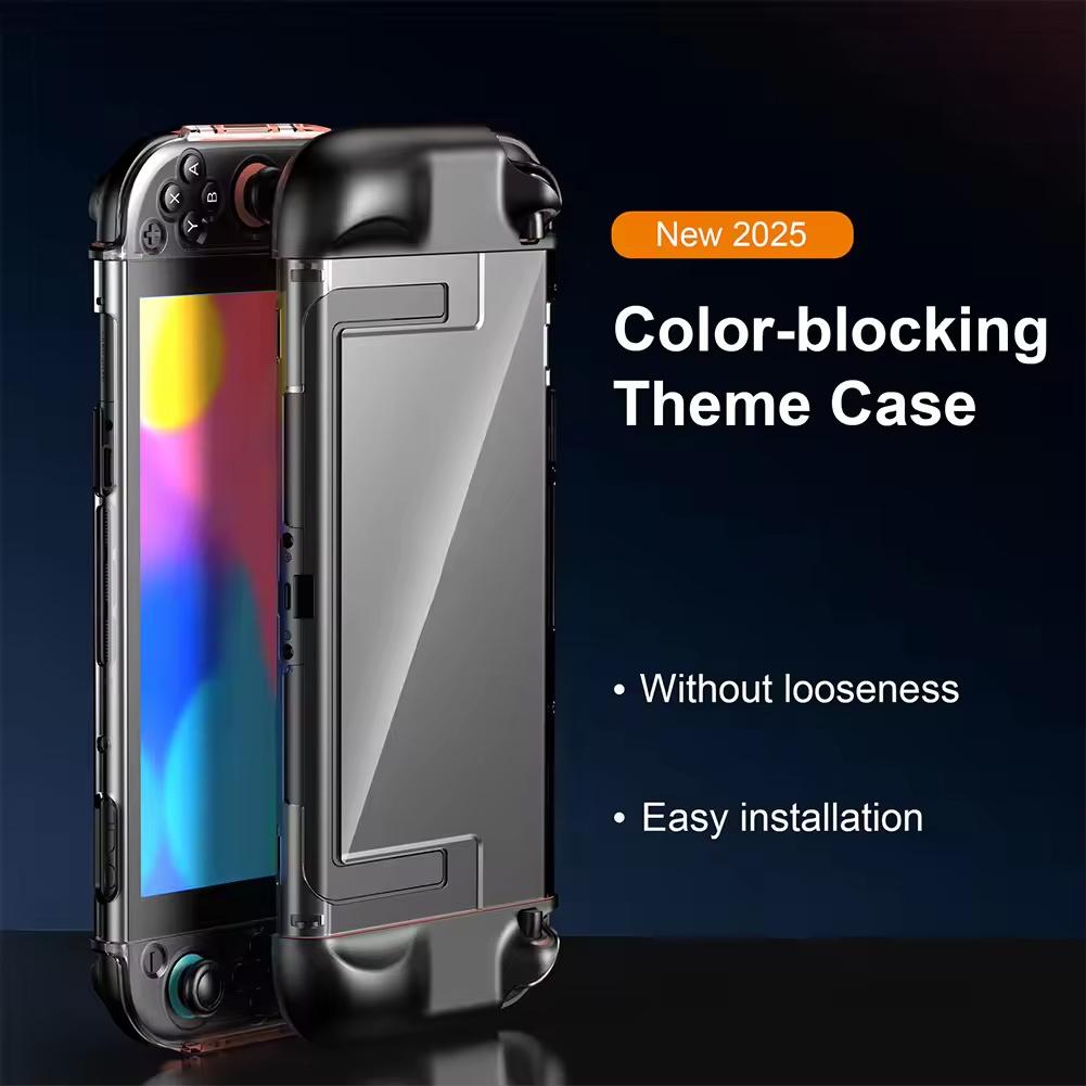 [1Set/9Pcs]New Suitable for Switch 2 Protective Kit TPU Dockable Soft Case with Tempered Glass Screen Protector, Game Console Case Joystick Caps Grips
