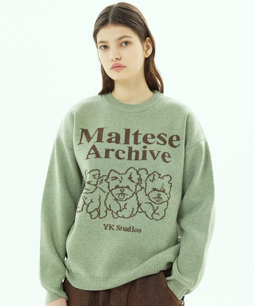 WAIKEI Maltese Archive Line Graphic Knit Mint