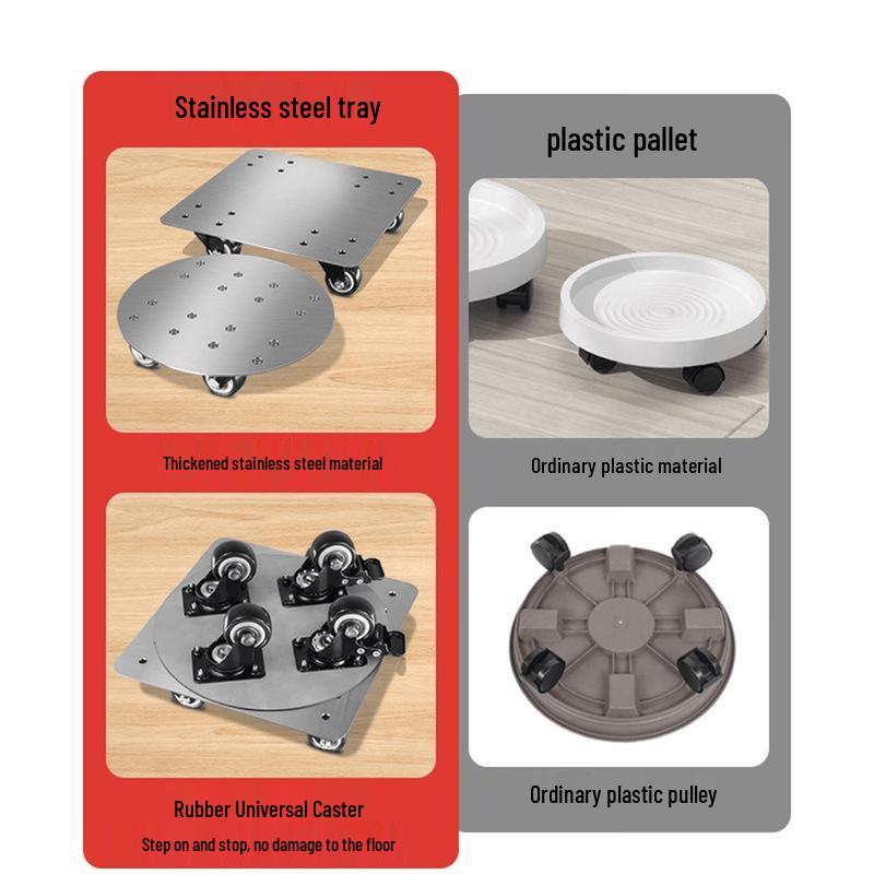 Jundingying 304 Stainless Steel Round Mobile Dolly