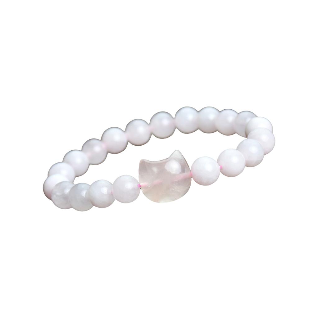 Bohemian Natural Stone Bead Bracelet Cats Head Charm Wristband Handmade Jewelry Gift for Birthdays and Anniversaries