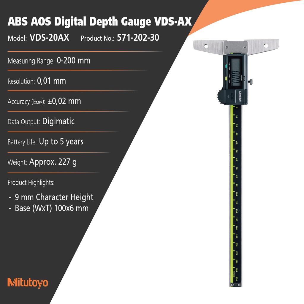 Mitutoyo Digimatic Depth Gauge 571-202-30 VDS-20AX