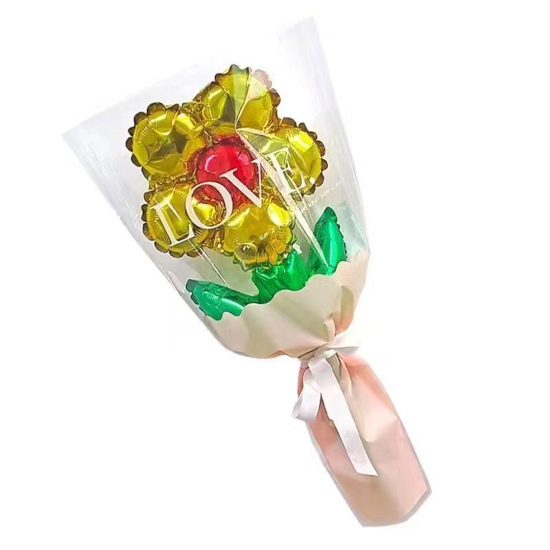 Colorful Flower Foil Balloons - Metallic Party Decor for Birthdays & Weddings,Handheld Photo Props&Atmosphere Creators