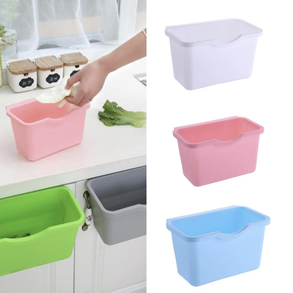 Kitchen Cabinet Door Hanging Trash Bin Container Plastic Waste Storage Basket for Home Use Easy Installation Durable Design