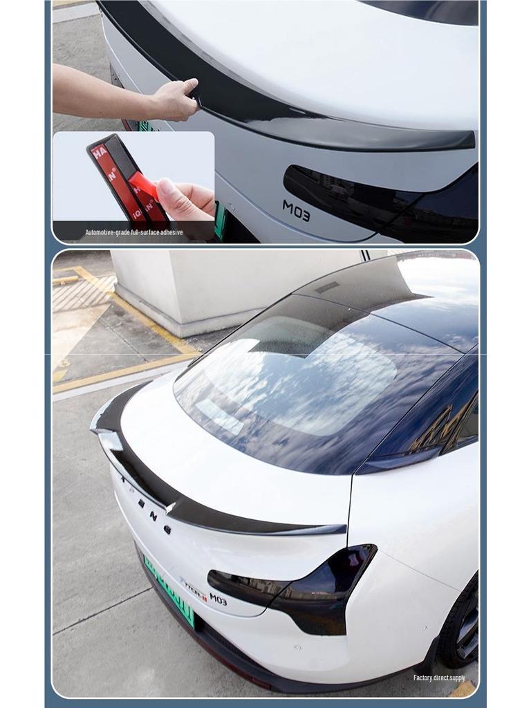 Compatible with XPeng MONA M03: Sports Rear Wing, Blade Spoiler Upgrade, and Exterior Modification Accessories.