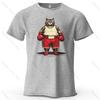 Boxing Cat Cartoon Printed Casual Short Sleeved Summer New Personalized Mens And Womens Soft And Skin Friendly Tshirt