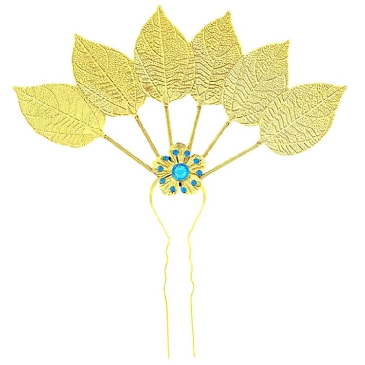 Carvings Hair Stick Colorful Crystal Hairpiece with Sparkling Crystal for Evening Dinner Wear Photo Props