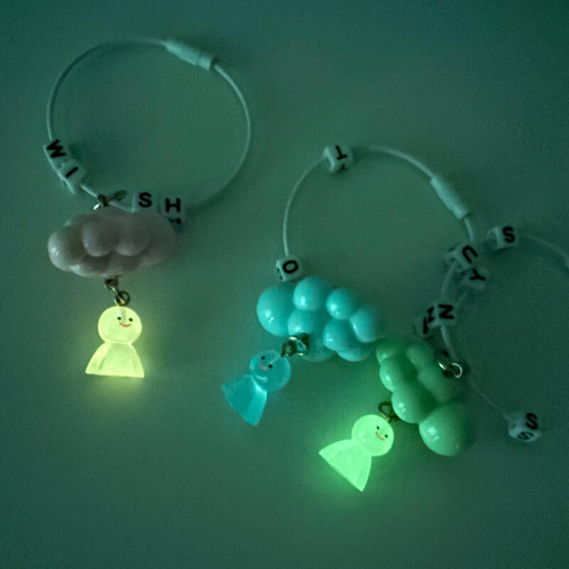 Weather Doll Initial Name Keychain (3 types) (1) White