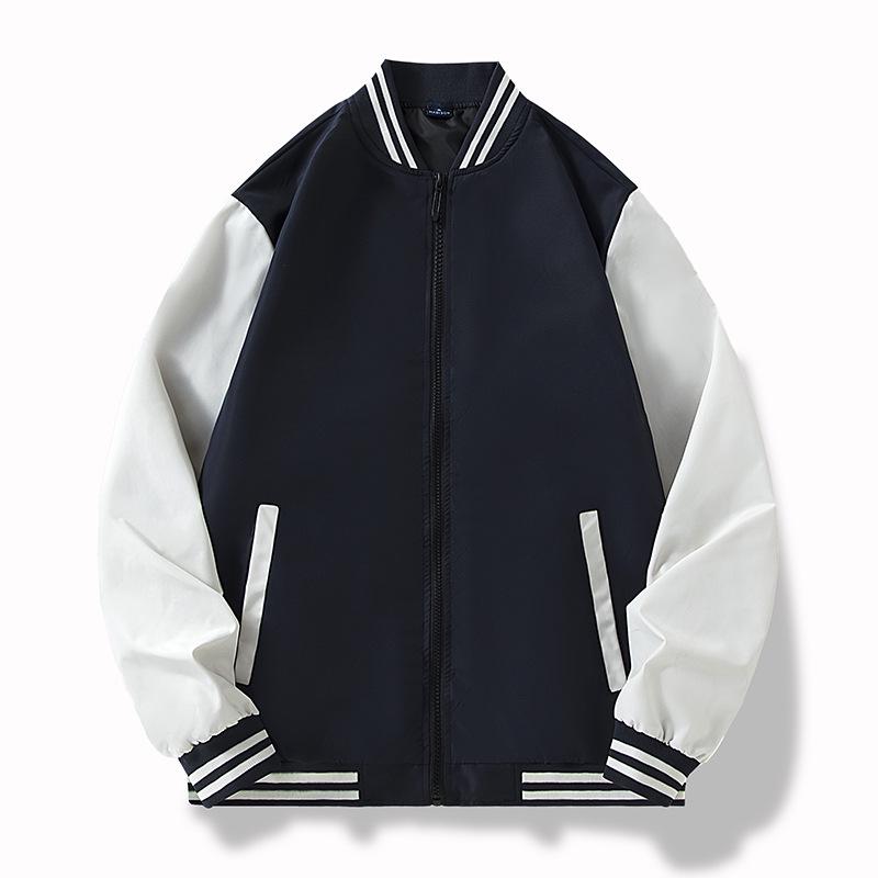 Hong Kong Style Color Block Waterproof Baseball Jacket - Men's Trendy Fashion for Spring & Autumn