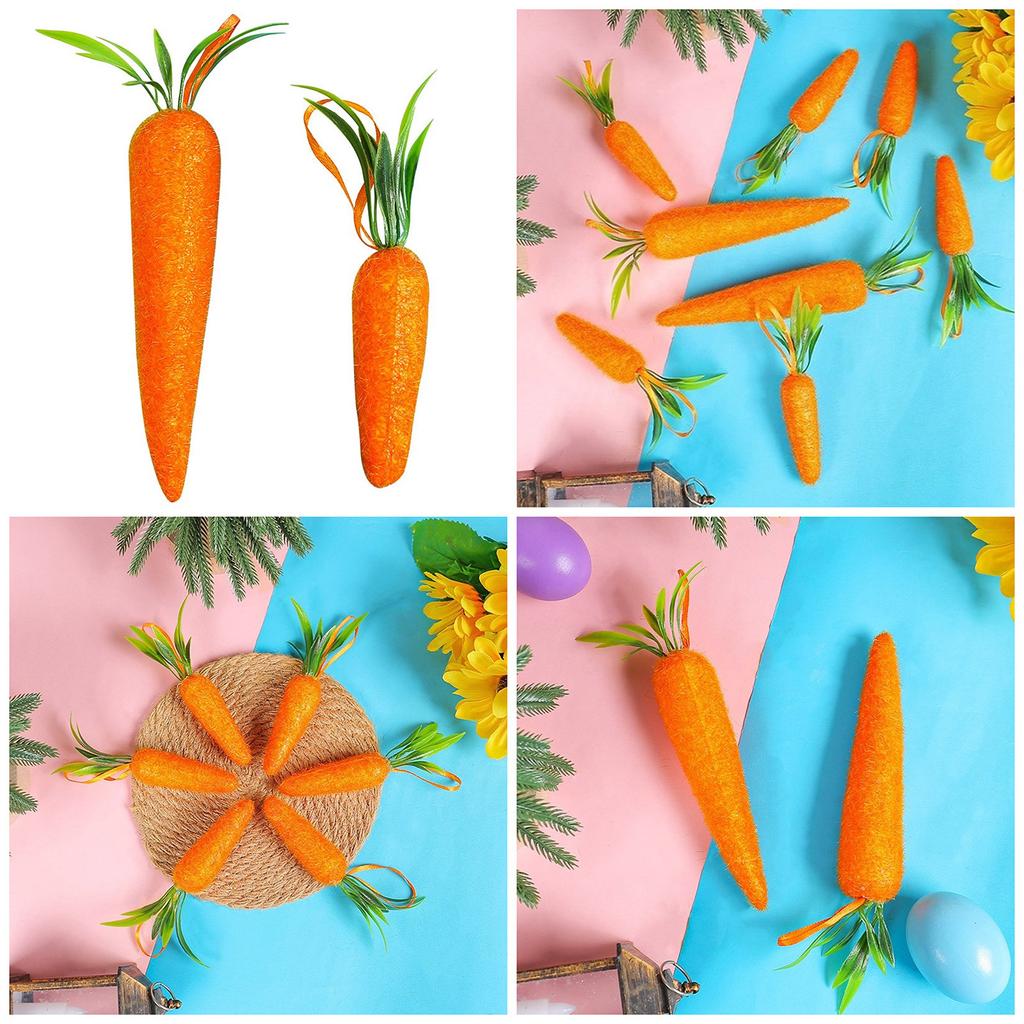 Pack of 2/6 Festive Easter Carrot Ornaments Exquisite Workmanship Decoration Pendant Suitable for All Easter Enthusiasts
