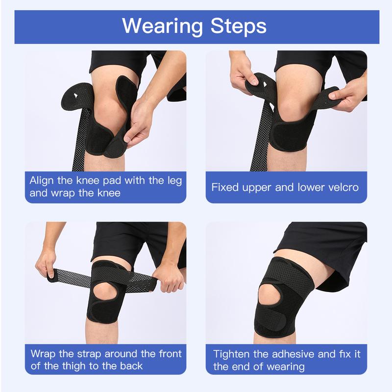 1 adjustable elastic knee pad, breathable, non slip, and positioned compression, providing stable support for sports and fitness