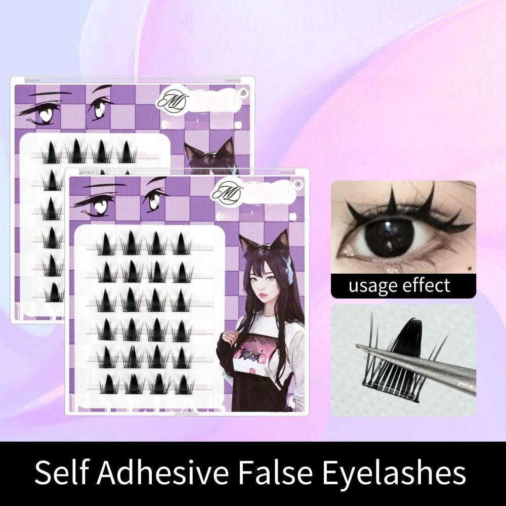 Comic Eye Glue Free Fake Eyelashes Soft Cluster False Lashes Individual Fake Eyelashes  Make Up