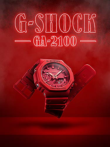 CASIO G-SHOCK Men's Analog-Digital Casio Oak Watch for Outdoor and Sports Use, Red, GA-2100-4A [Parallel Import]