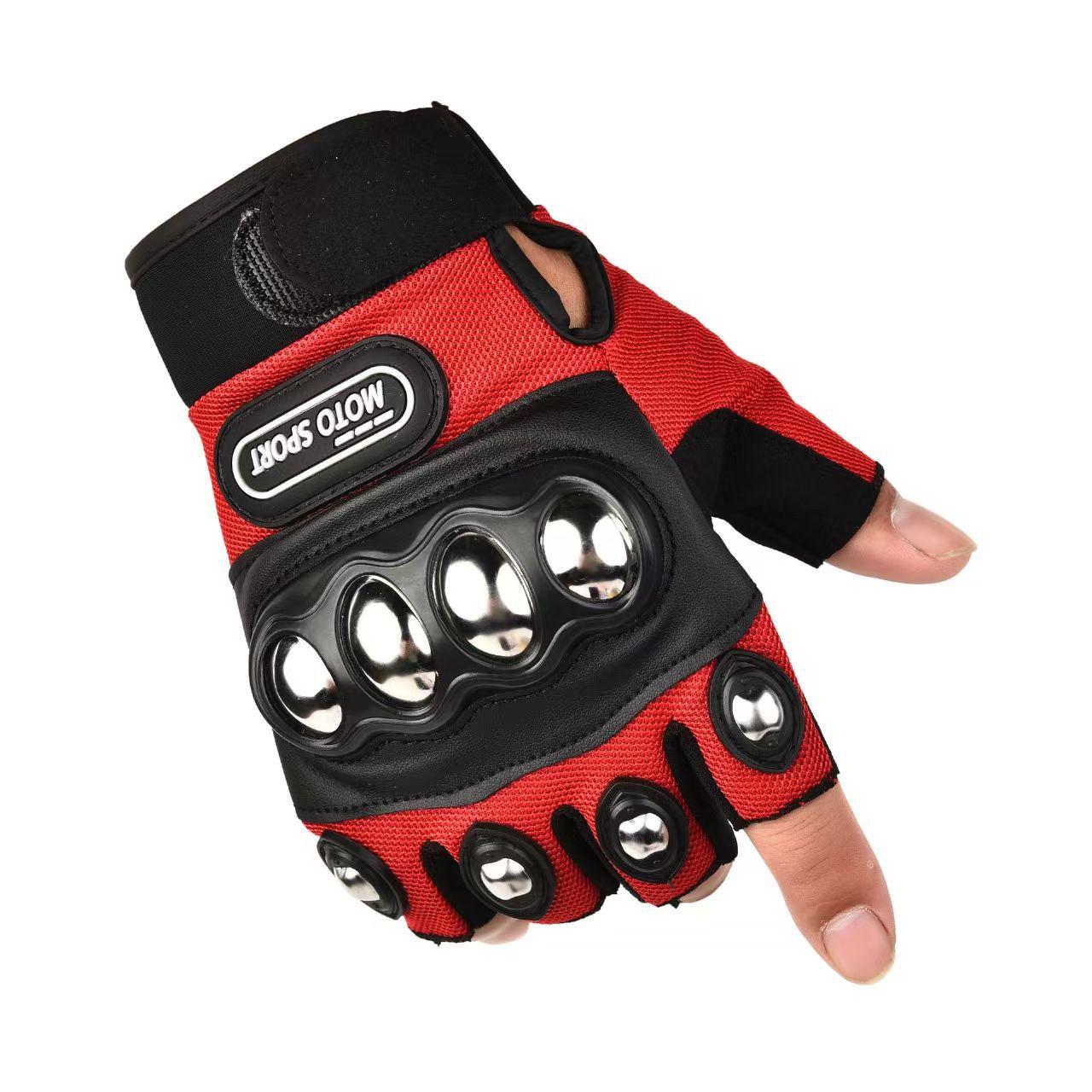 

Steel Shell Riding Gloves for Men and Women with Half Fingers Long Fingers Outdoor Sports Protection Against Falling and Slippery Touch Screen One size