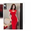 Night Main Store Sexy Dress Low Chest Halter Hip Wrap Long Dress New Chinese Cheongsam Work Clothes Work Clothes