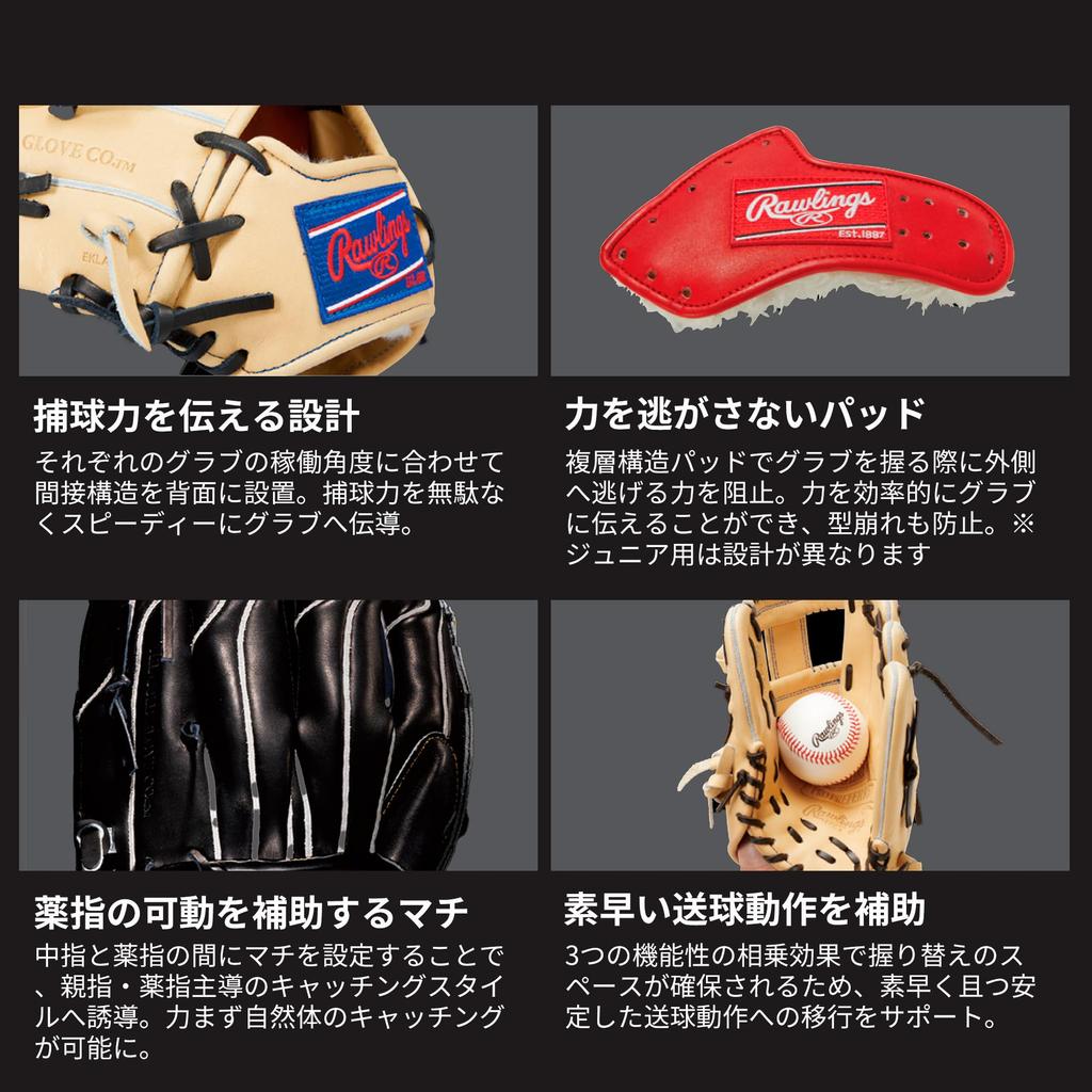 Rawlings Baseballhandschuh für Erwachsene, starr, PRO PREFERRED Wizard, geprägt, GH4FPW2CK4MG, Größe Zoll, Werferhand [für Infielder] #02 Schwarz/Krokodil 11,5 für