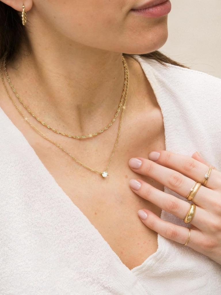 Bobisty Layered Necklaces for Women 14K Gold Plated Choker Dainty Necklace with 5A Cubic Zirconia Pendant Jewelry Birthday Gifts
