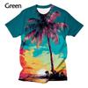 New Palm Tree Sunset Graphic Men's/women's Fashion 3D T-shirt Comfortable and Breathable Shirt Casual Funny Men's Summer Tees