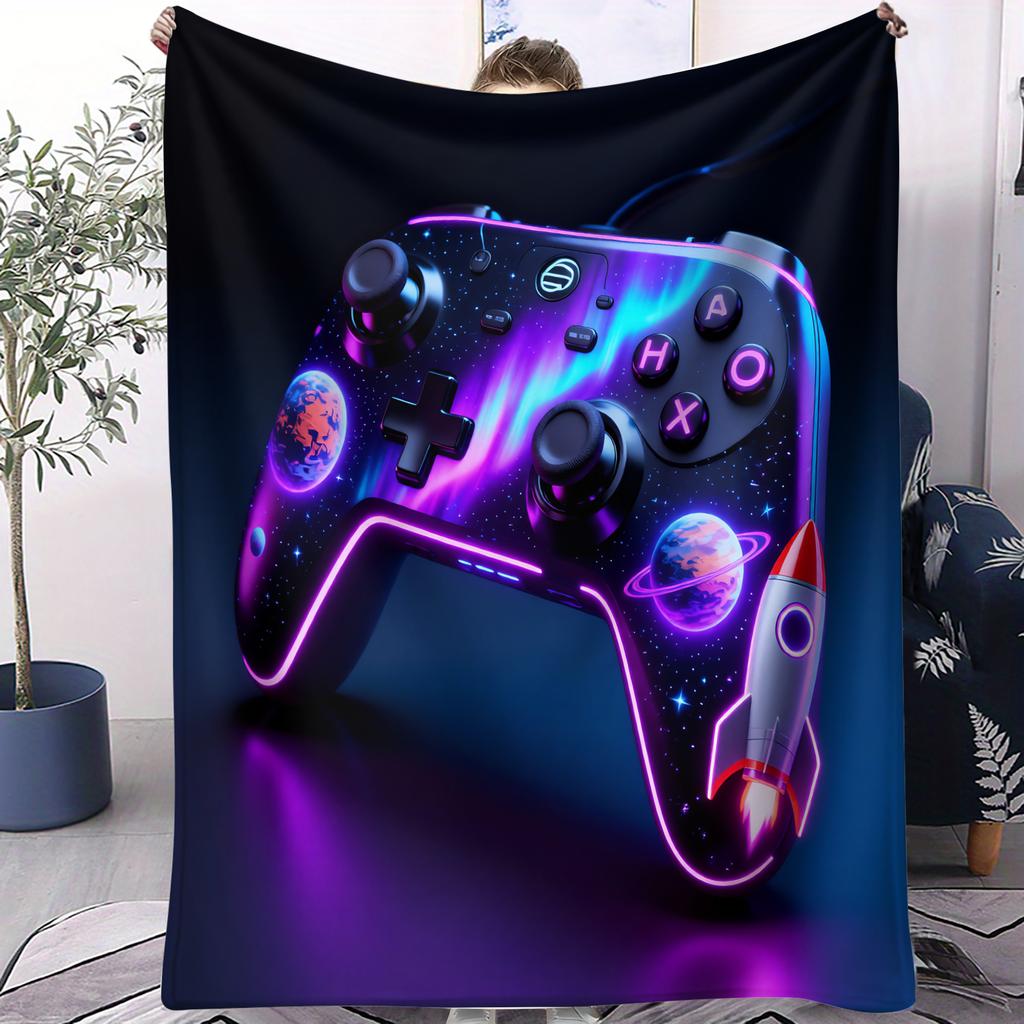 Premium Feel Gaming Controller Series Print Fleece Blanket for Adult Quality Soft Warm Universal Blanket for Travel Office Home
