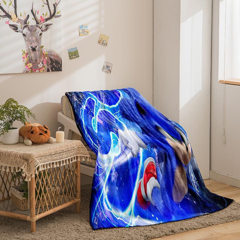 Riman Sonic Series Flannel Fleece Blanket 3D Printed Sofa Blanket Thickened Blanket