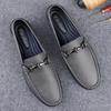 Luxury New Metal Buckle Loafers Mens Business Shoes Soft Soles Comfortable Wedding Shoes Genuine Leather Mocassins Casual Shoes