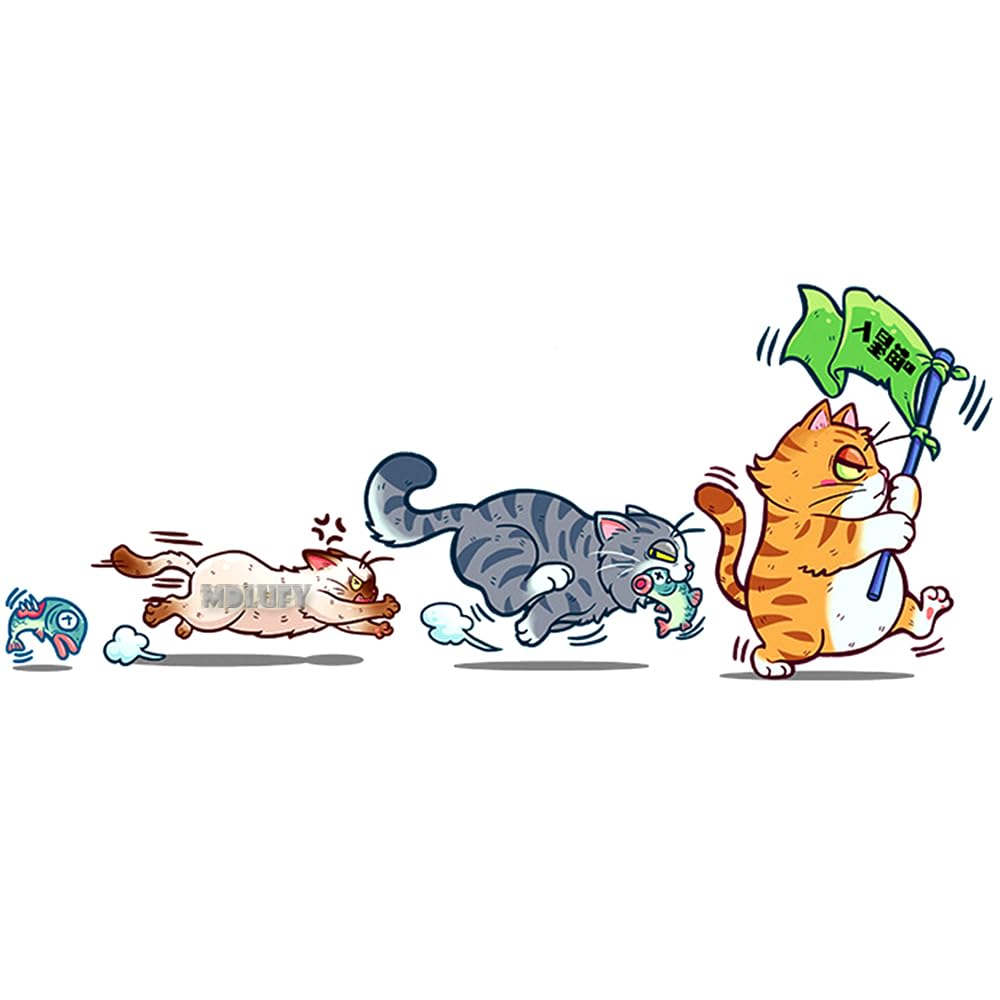 

MDLUFY Cat Wall Sticker, Large Cute Cat Car Sticker, Anime, L-24cm x 60cm