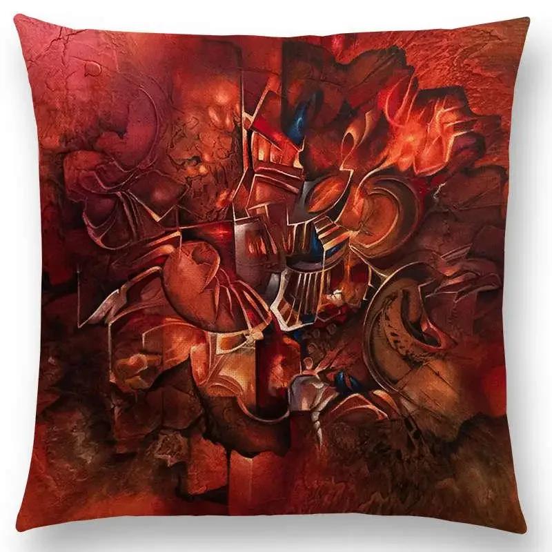 Nuova Pittura Scultura Stile Astratto Motivo Misterioso Fantastica Federa Cuscino Copricuscino Divano