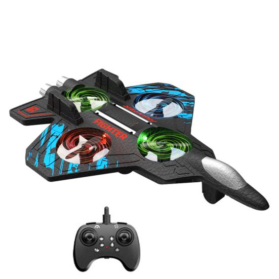 Remote Control Airplane Toy 360 Degrees Stunt Spin LED Lights Drop-Resistant Remote Control Fighter Jet Kids Adults Beginner RC Aircraft Model Toy
