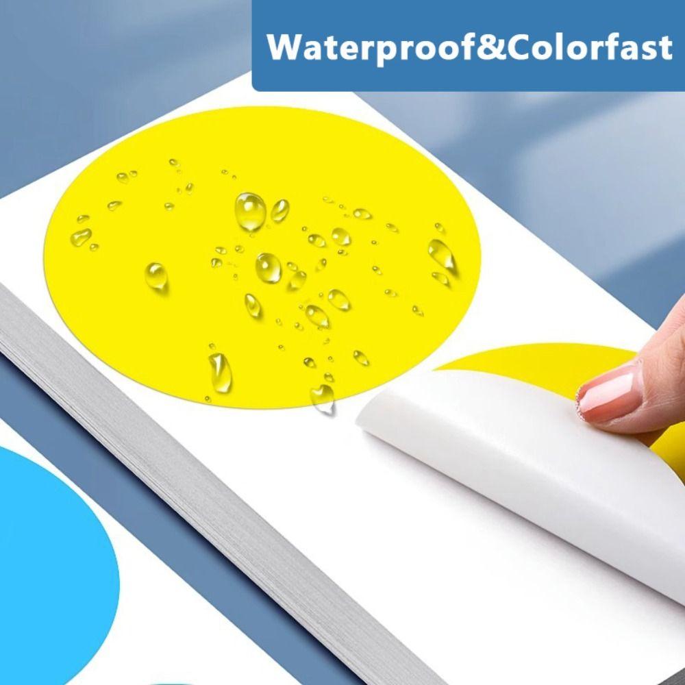10Sheets Colored Self-adhesive Stickers 10cm Label Sticker Classification Dot Sticker Office Use