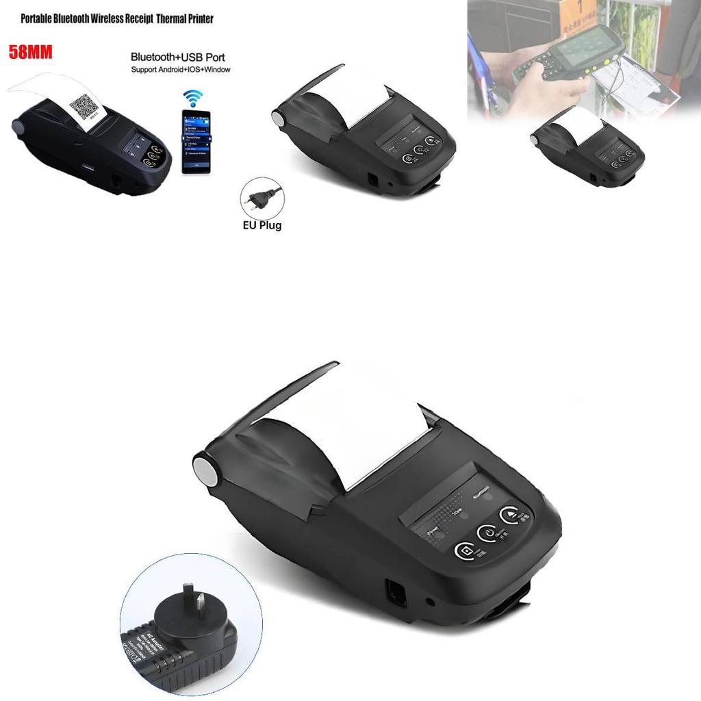 58mm Bluetooth Portable Thermal Printer For Supermarket Receipt Printing With Android Ios Windows Compatibility