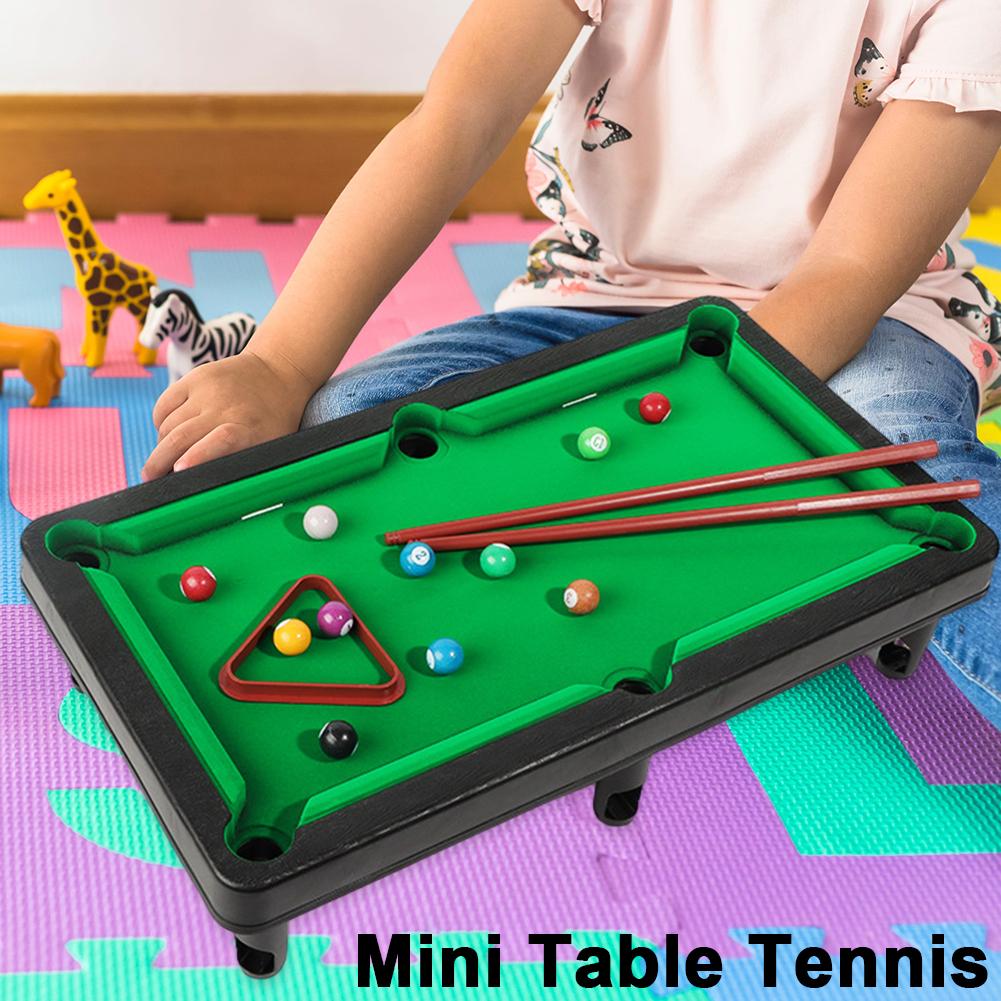 Mini Billiard  with 2 Sticks & Balls Miniature Pool Game Portable Stress Relief Kids Educational