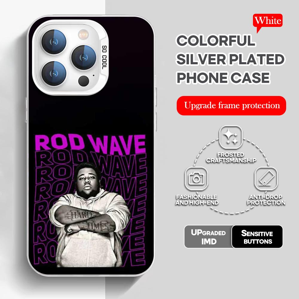 Rod Wave Rapper Phone Case White IMD Colorful Silver Suitable soft case for iPhone 16 15 14 13 12 11 XS Pro Max