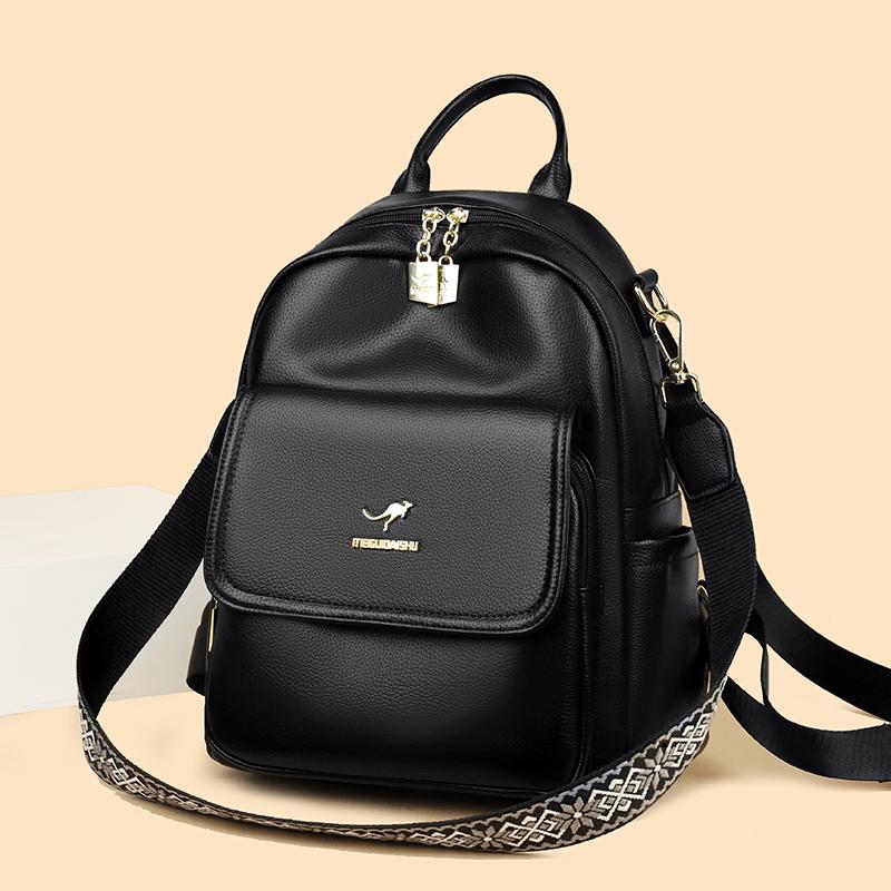 Backpack Travel Bag PU Large Capacity Commuter Bag Women Multifunctional Shoulder Bag