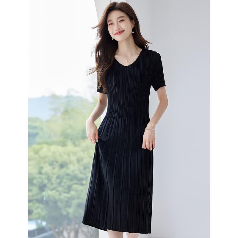 ORIGIN Women s V-Neck Printed Long Straight Dress M