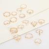 17Pcs/Set Finger Ring Bohemian Jewelry Gift Women Artificial Gemstone Rhinestone Finger Ring for Dating