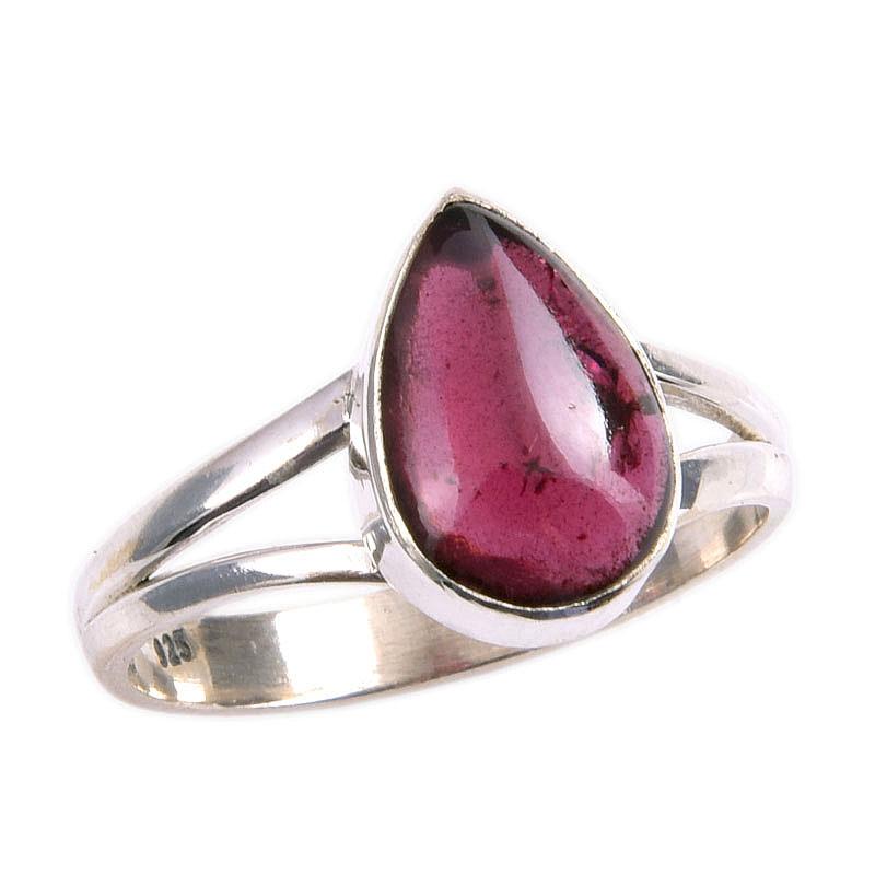 Natural Garnet Gemstone Handmade 925 Solid Sterling Silver Gift Ring S.8 Q7h74