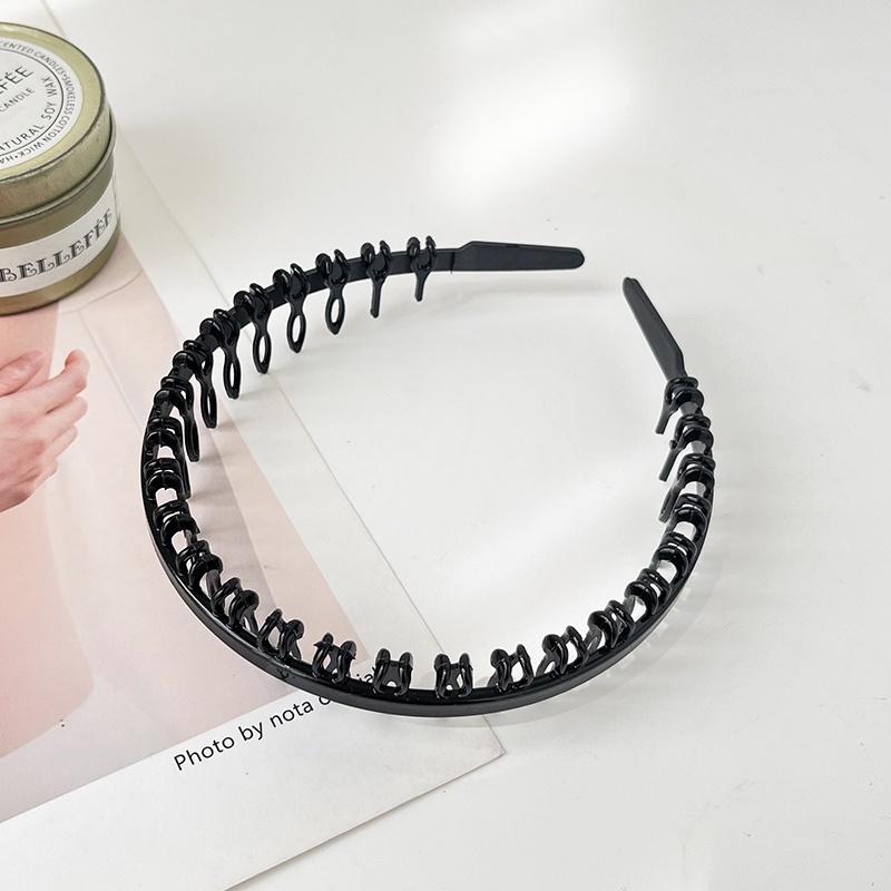 Black Series Headband Korean Style Practical Simple Face Wash Non-Slip Toothed Pressure Hair Hair Band Plastic Hair Accessories