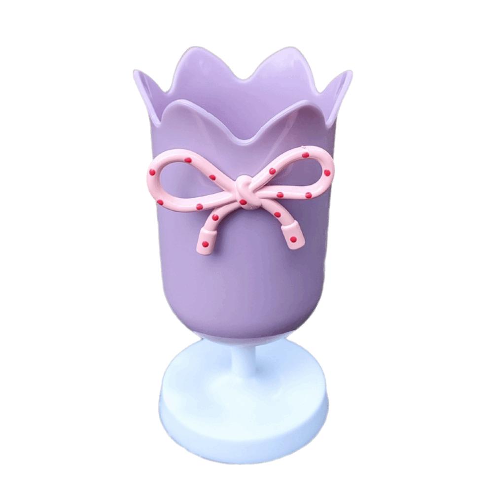 Tulips Shape Tulips Shape Pen Holder Cute Design Makeup Brush Holder Storage Bucket  Desktop
