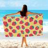 1pc Extra Large Bath & Beach Towel Quick-Dry Microfiber Towel with Strawberry Fruit Pattern In Yellow,Soft Large Towel for Pool