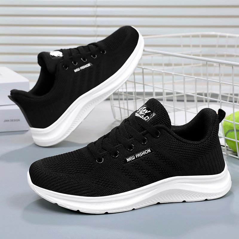Shoes women's sports shoes versatile single shoes soft sole not tired feet running shoes women's shoes flying woven breathable mesh shoes