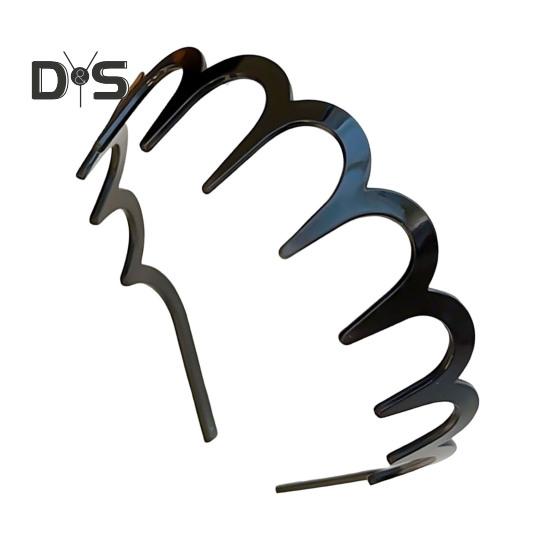 

2 шт. обруч для волос, большой волнообразный пластиковый гребень для волос, М-образный, удобный, нескользящий ободок, аксессуары для волос A чёрный