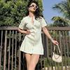 Summer Knit Dress Women's Street Fashion Short Sleeve Slim Mini Dresses Ladies Vacation Trendy High Waist Clothes Party Sexy Elegant Evening Dress