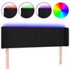 3122956 vidaXL LED Headboard Black 147x16x78-88 Cm Fabric