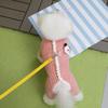 Dog clothes with traction buckle, winter cotton clothes, pet cat four-legged fleece clothes