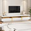 Móvel Baixo Moderno para TV com Aparência de Mármore, Painel de TV, Aparador de TV, 200 x 40 x 42 cm – Para TVs até 90 polegadas, Três Gavetas e 1 Gerenciamento de Cabos