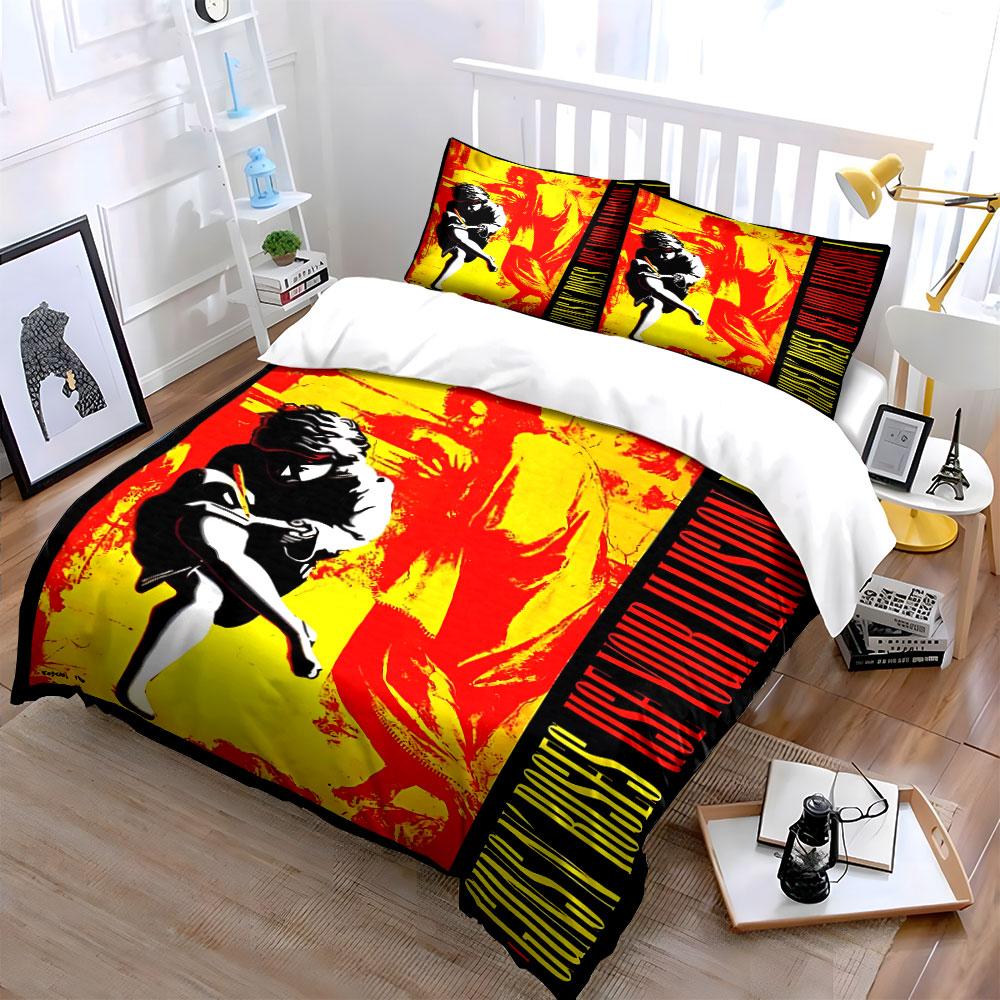 Guns N' Roses Use Your Illusion Bedding Duvet Cover Set Duvet Cover Pillowcases (1*Duvet Cover 2*Pillowcases, Without Duvet Insert)
