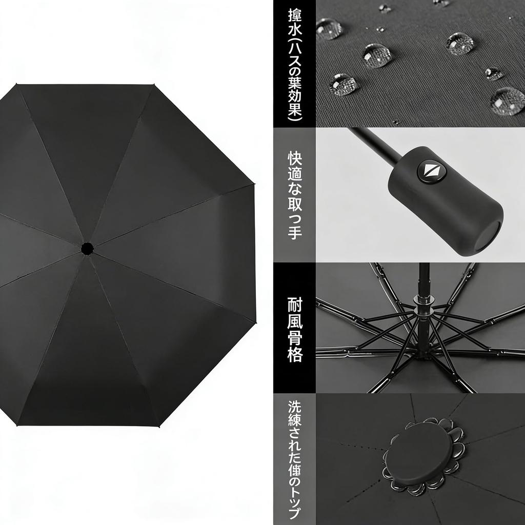 Lightweight and Compact Folding Umbrella with 8 Suitable for Both Sun and for Men and Convenient To Fits In a Bag or and Not Ribs, Black, Rain, Women,