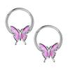 Hypoallergenic Butterfly Septum Ring Heart Pendant Nose Ear Accessories