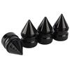 4Pcs Tower Tyre Valve Cap Black Aluminium Alloy Replacement Kit for Automobile Motorcycle