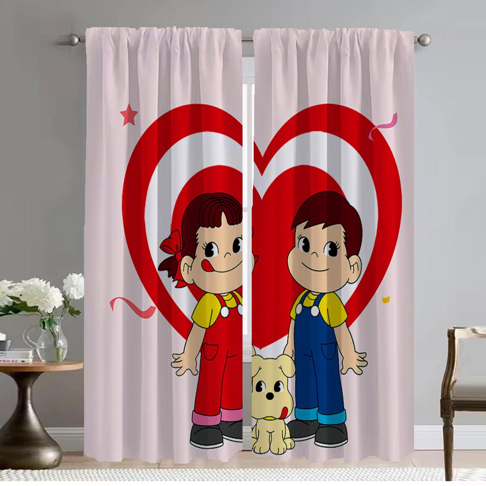 POKA Anti-mosquito Curtains for Living Room Curtain Home Interior Curtains 2 Pieces Partition Tulle for Bedroom Shades Kitchen